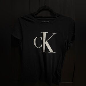 Calvin Klein Black Tee with White Logo